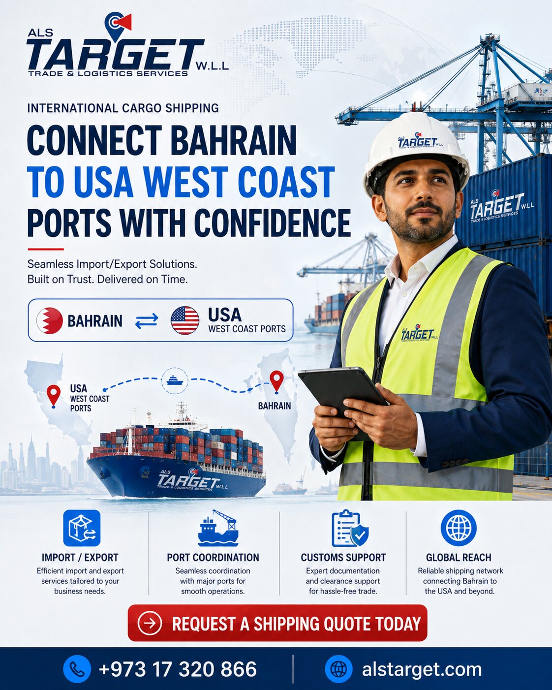 Cargo Shipping Bahrain & USA – West Coast Ports